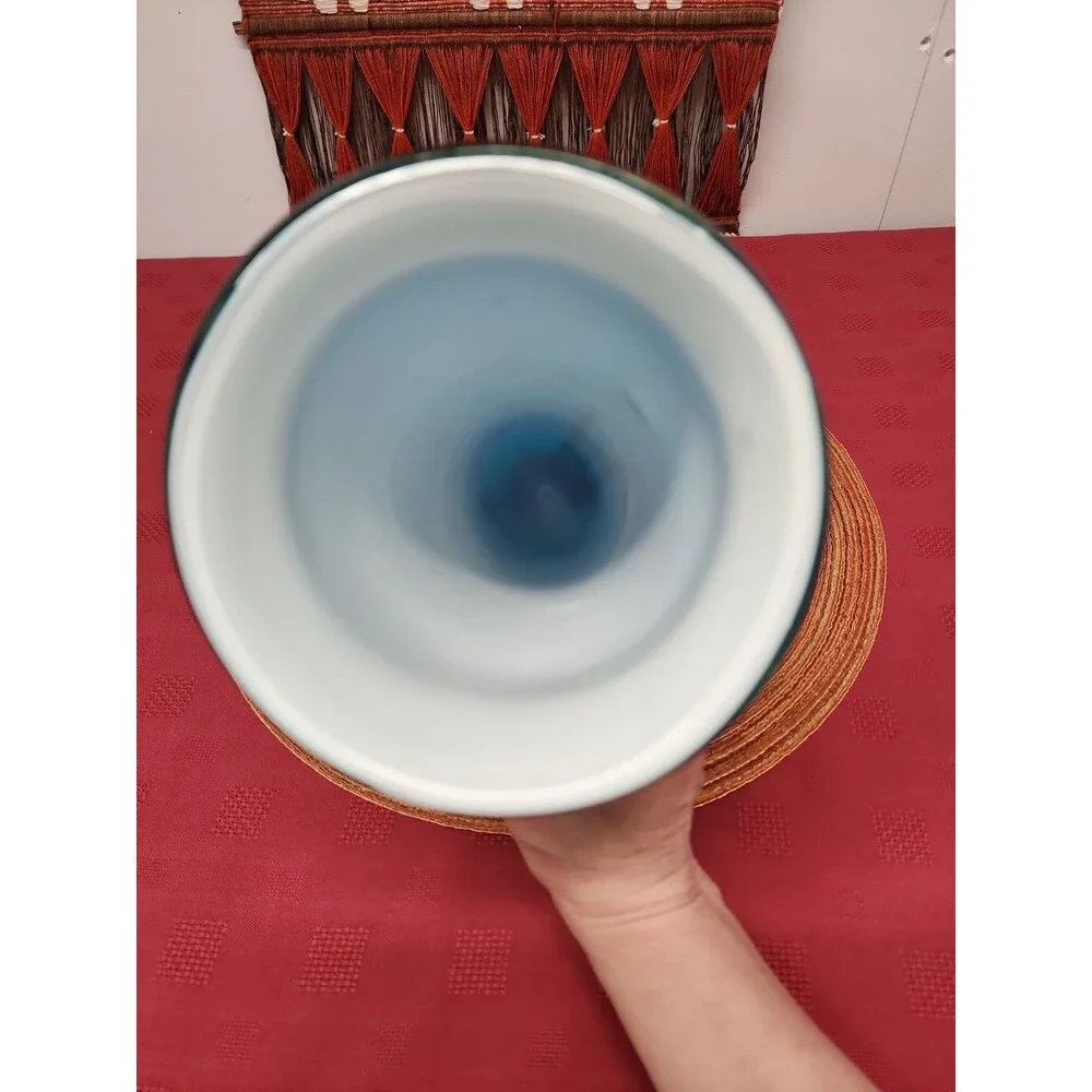 Vintage Pier 1 Millefiori Cobalt Handblown Vase 11.25